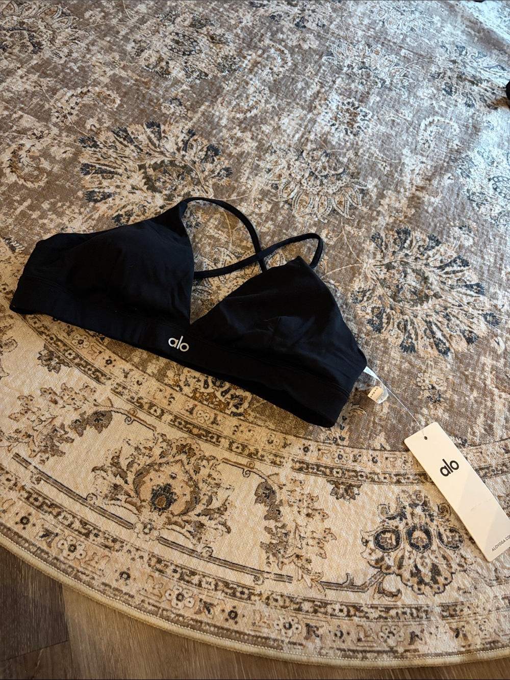 ALO Yoga Black Triangle Bralette with Thin Straps